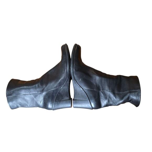 Arche woman’s black leather boots US 9 mid heel wedge - Picture 7 of 10